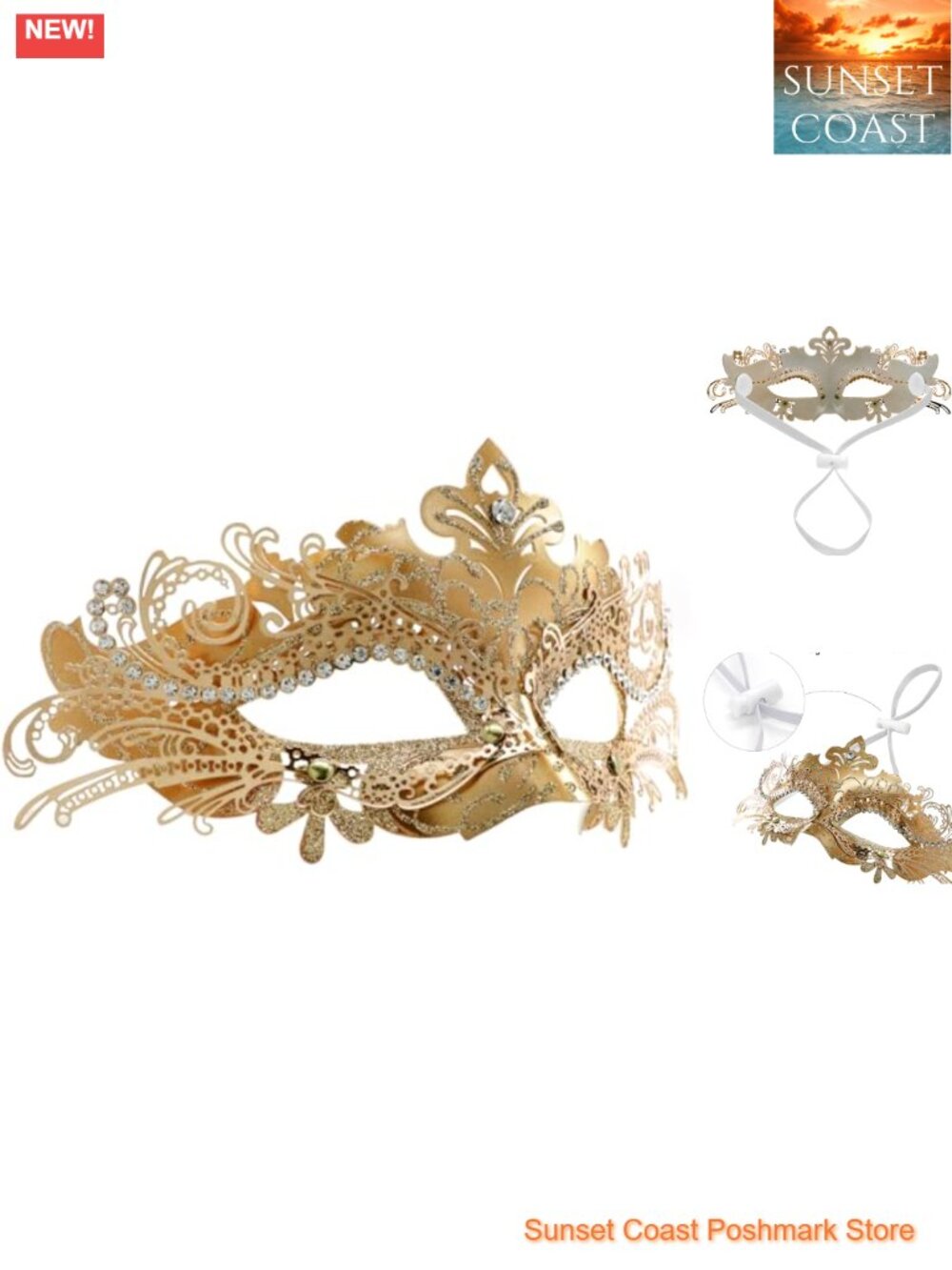 Metal Venetian Masquerade Mask Rhinestone Masquerade Party Costume